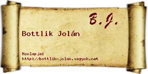 Bottlik Jolán névjegykártya